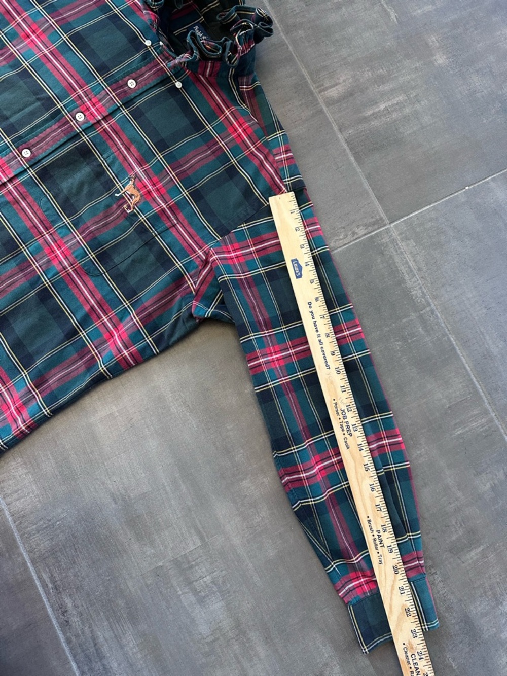 Ralph Lauren Blake OOAK Ruffle Collar Boxer Dog Plaid Top | Reworked | Large - Picture 7 of 7